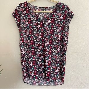 Express Floral Blouse - Black, Red, Pink